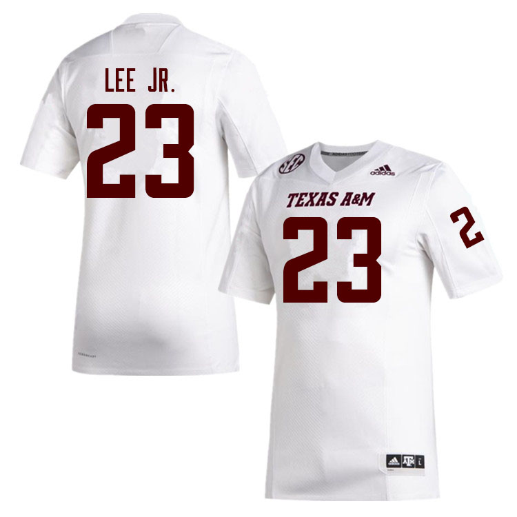 Men #23 Tarian Lee Jr. Texas A&M Aggies College Football Jerseys Sale-White